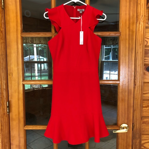 chelsea28 cross front ruffle dress